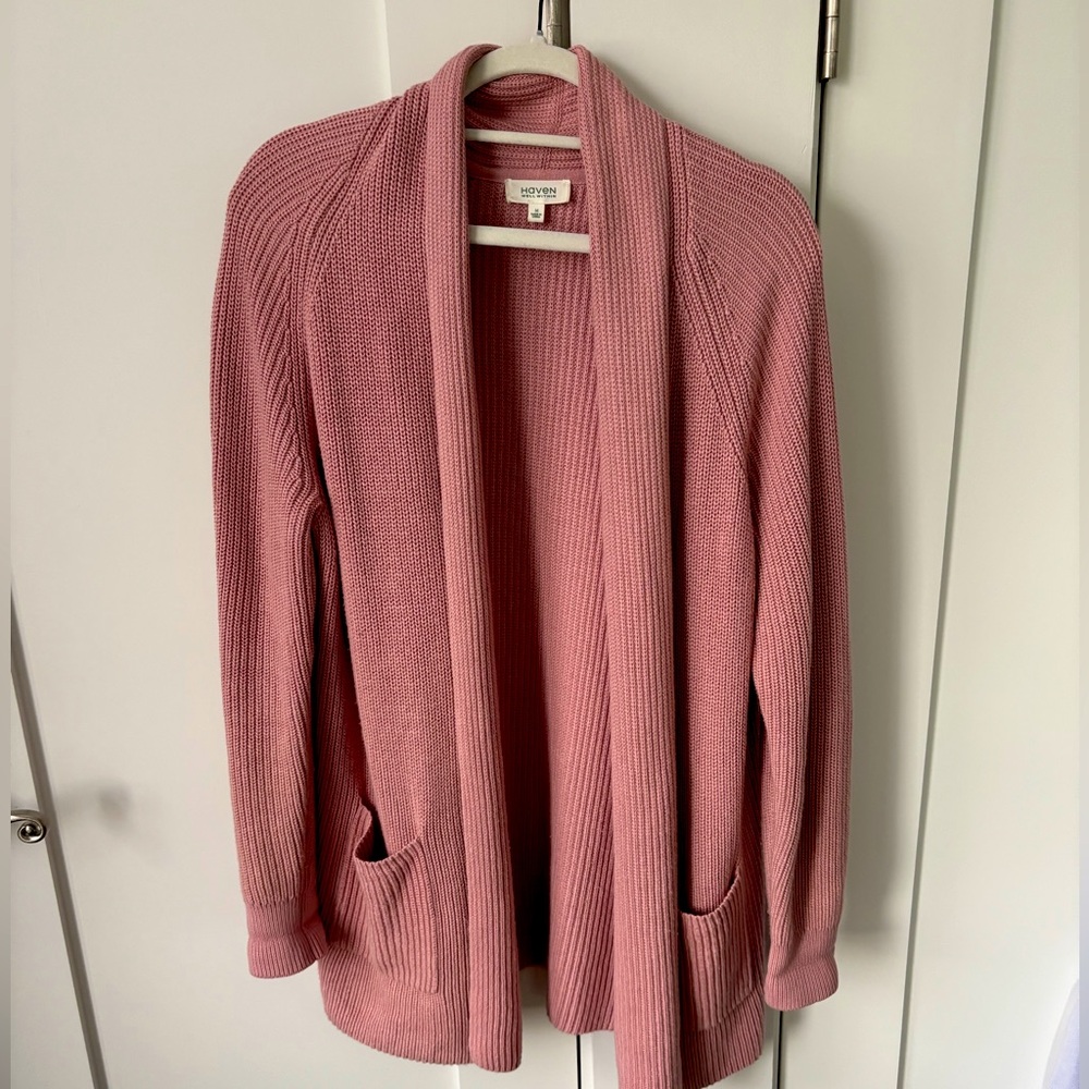 Haven light pink knit cardigan